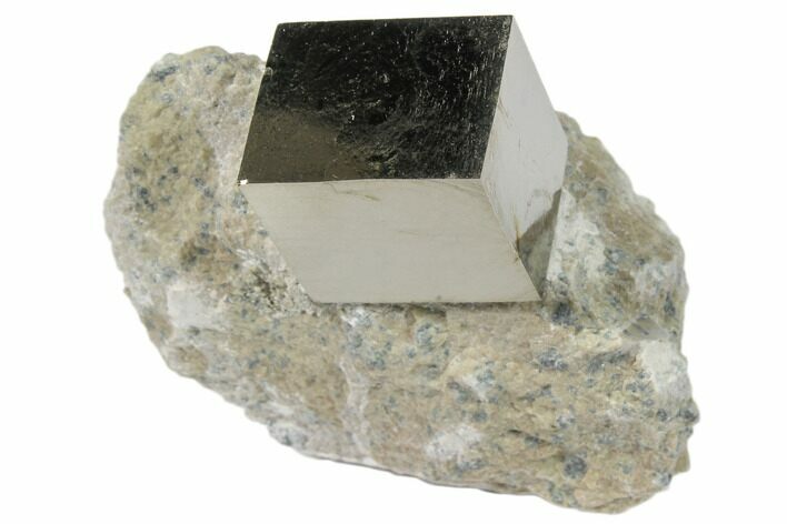 Natural Pyrite Cube In Rock From Spain #82054